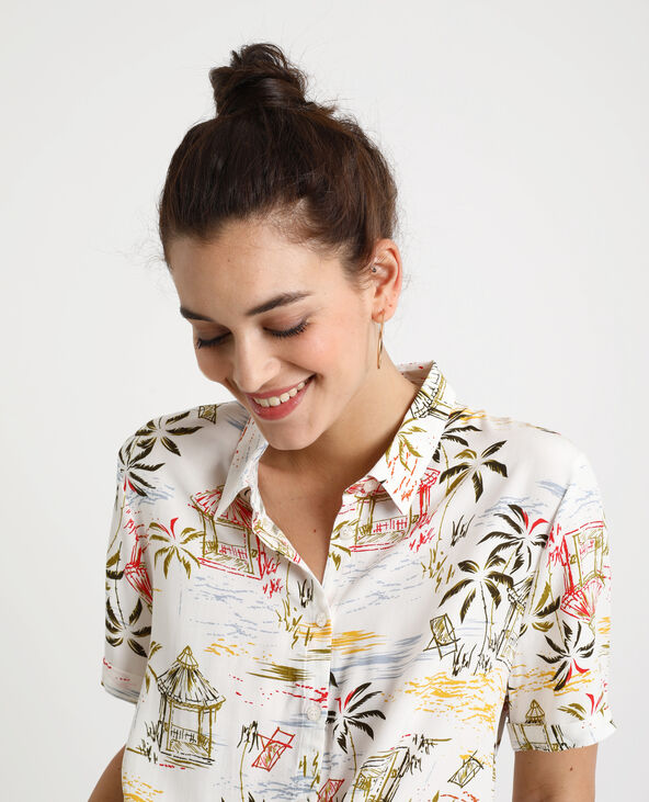 Chemise à imprimé hawaiien blanc - Pimkie