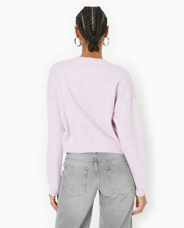 Pull court avec encolure ronde rose - Pimkie