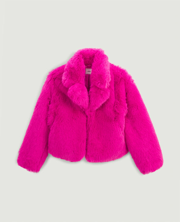 Doudoune fourrure cheap rose fushia
