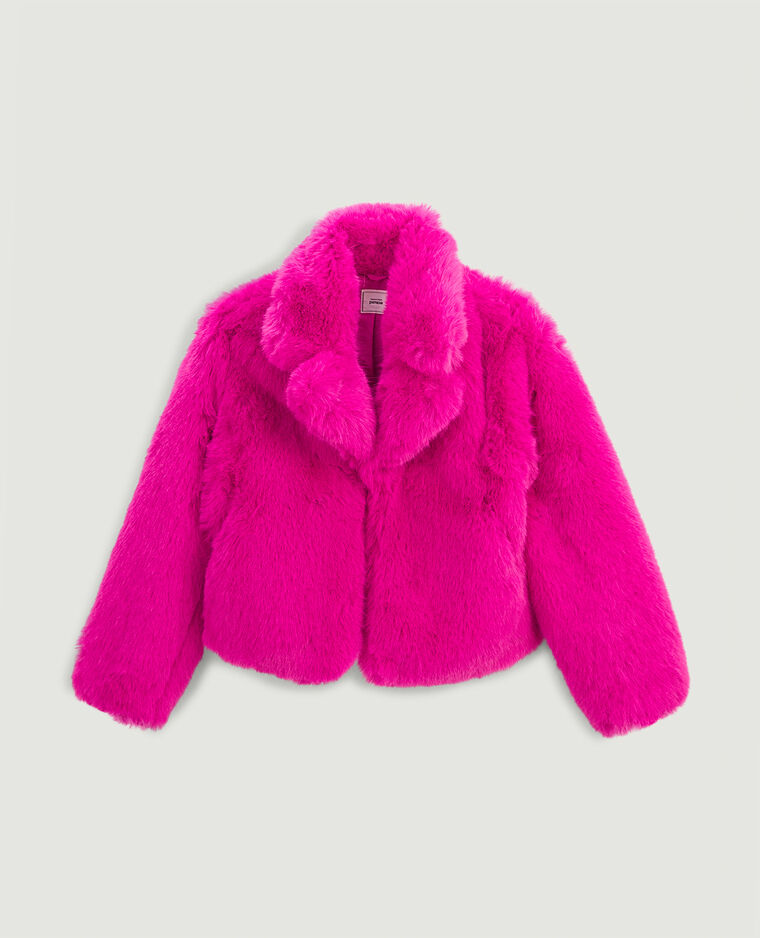 Veste courte en fausse fourrure rose - Pimkie