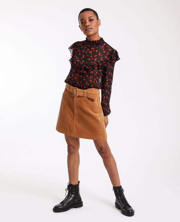 Blouse à fleurs noir - Pimkie