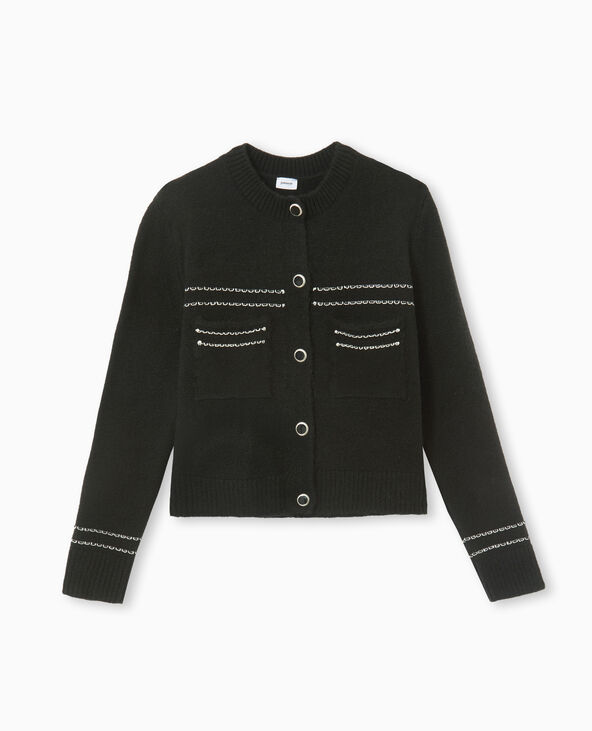 Gilet avec détails contrastés noir - Pimkie
