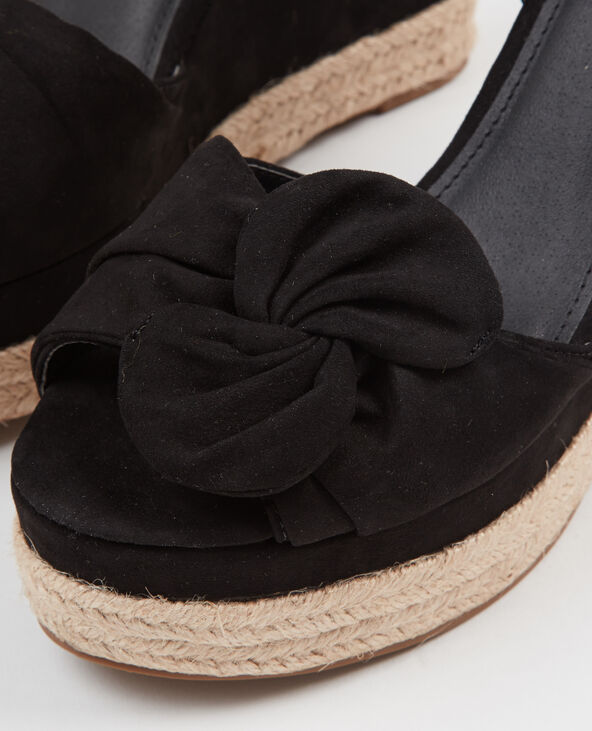 Sandales compensées à nœud noir - Pimkie