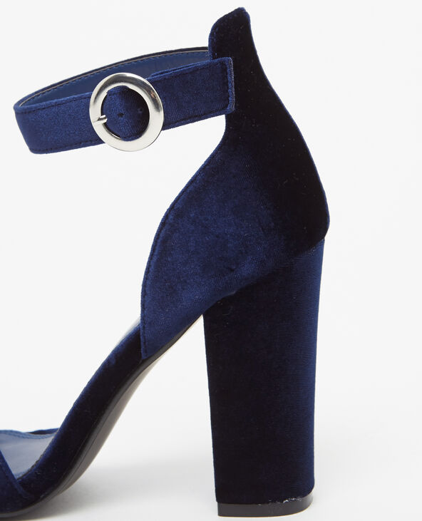 Sandales effet velours bleu foncé - Pimkie