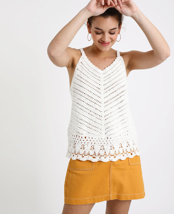 Top en crochet blanc - Pimkie