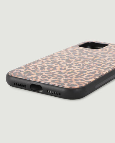 Coque iPhone en plastique rigide motif léopard marron - Pimkie