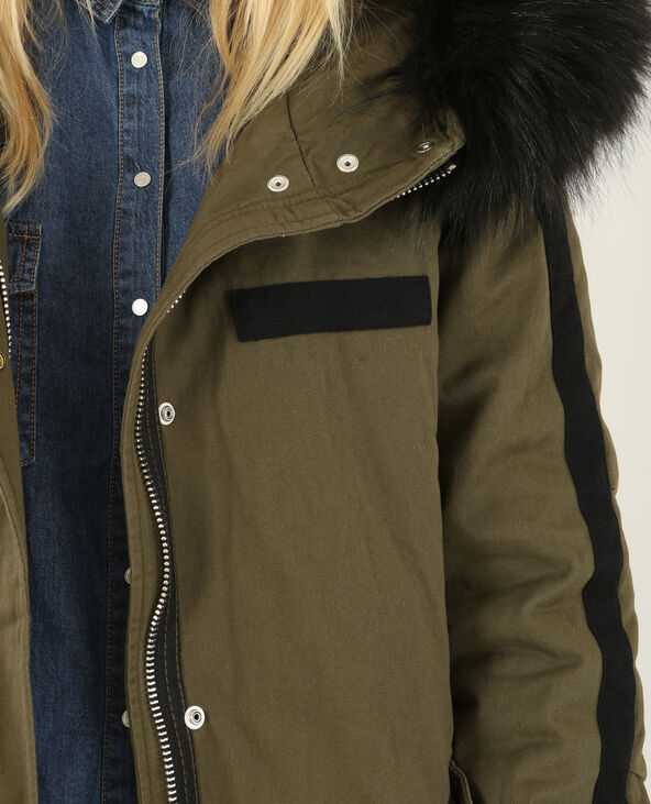 Parka longue brodée vert kaki - Pimkie