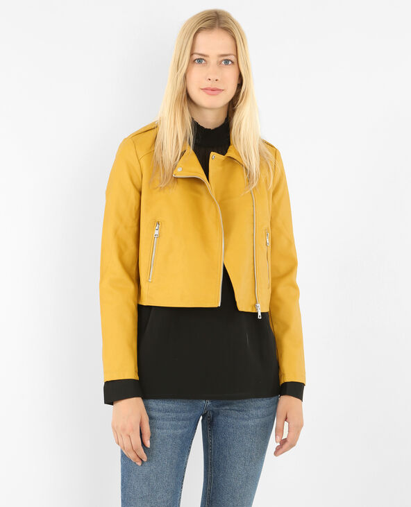 Veste simili cuir jaune shop