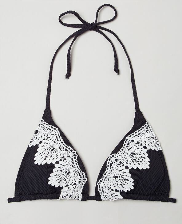 Haut de maillot de bain triangle brode