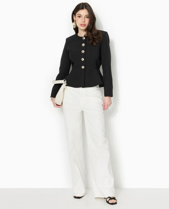 Veste peplum avec boutons fantaisie noir - Pimkie