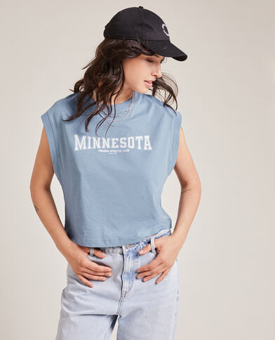 T-shirt sans manches bleu foncé - Pimkie