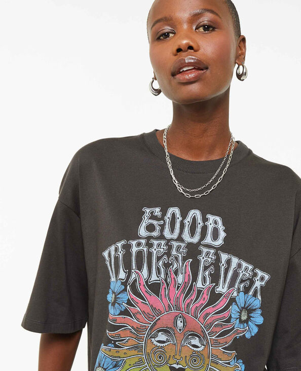 T-shirt oversize avec print gris foncé - Pimkie