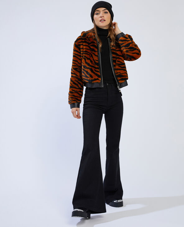 Blouson fausse fourrure et simili marron - Pimkie