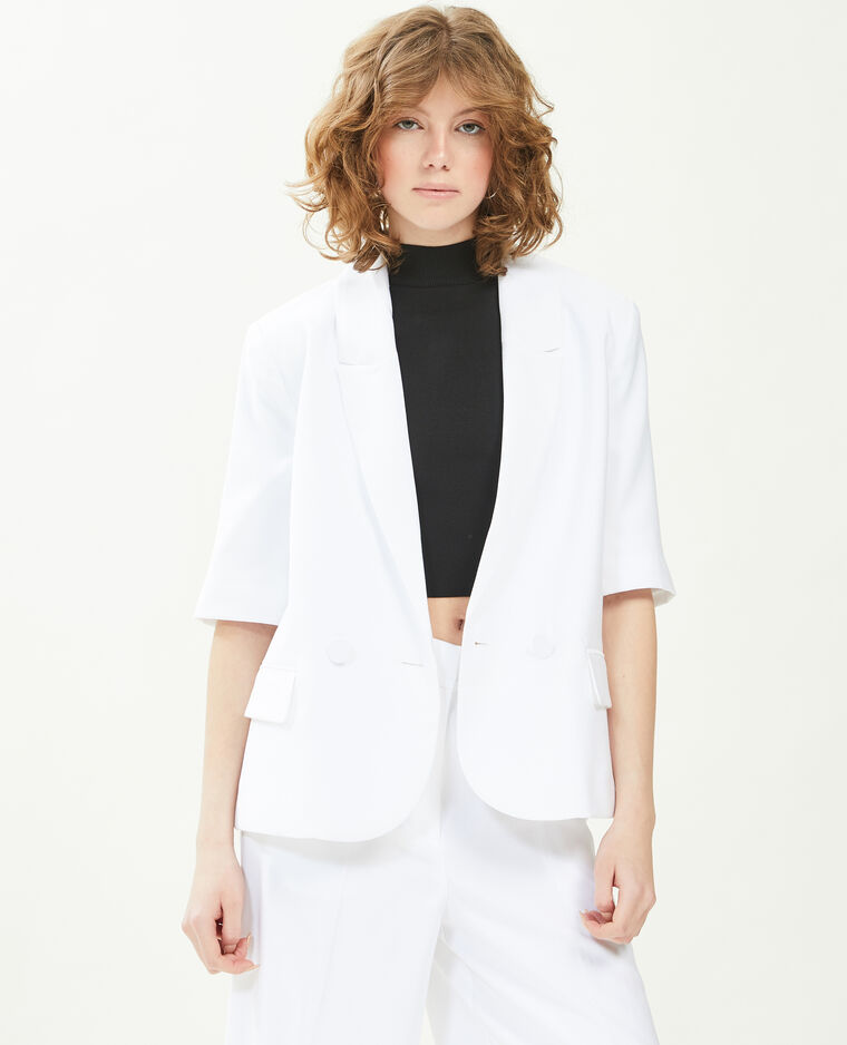 Veste blazer manches courtes blanc - Pimkie