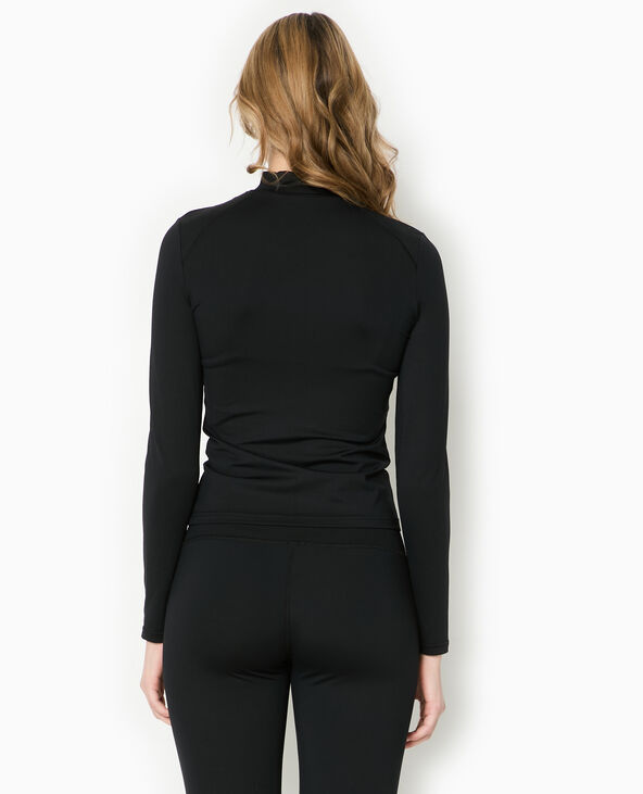 Gilet zippé en maille extensible et sculptante noir - Pimkie
