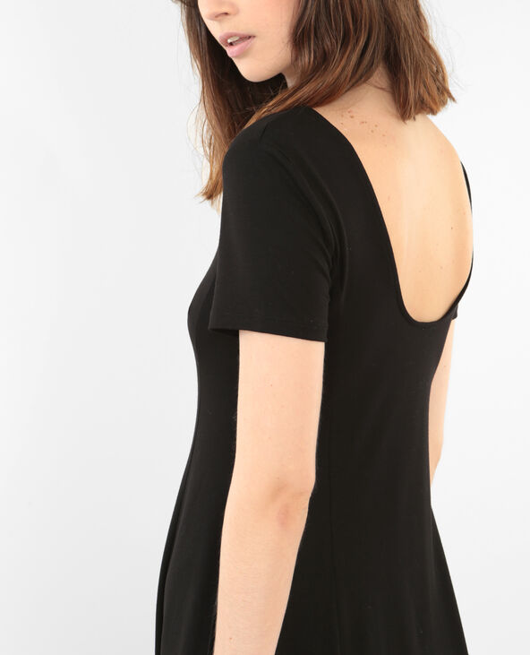 Robe trapèze dos rond noir - Pimkie