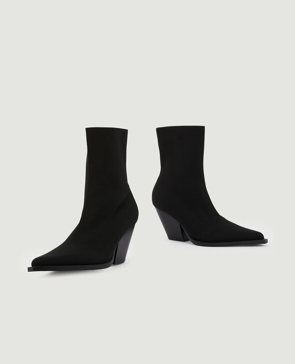 Boots façon santiags en maille textile extensible noir - Pimkie