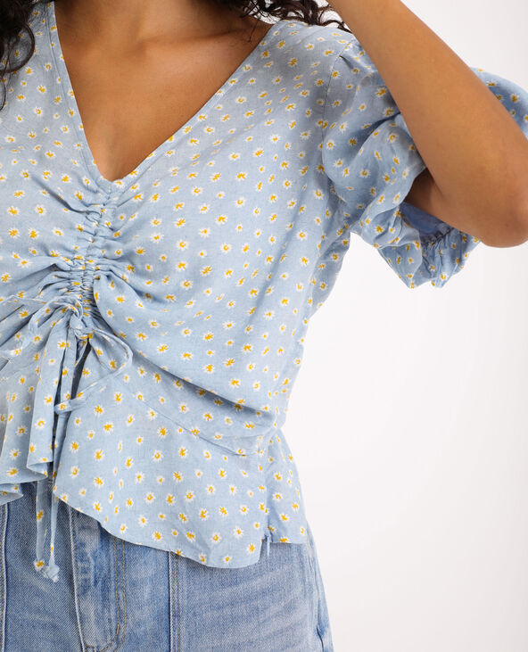 Top à froncer bleu turquoise - Pimkie