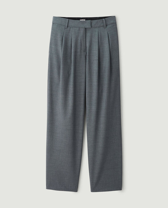 Pantalon large à pinces SMALL gris - Pimkie