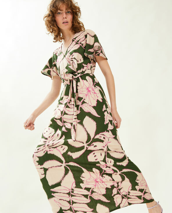 Robe longue encolure croisée vert - Pimkie