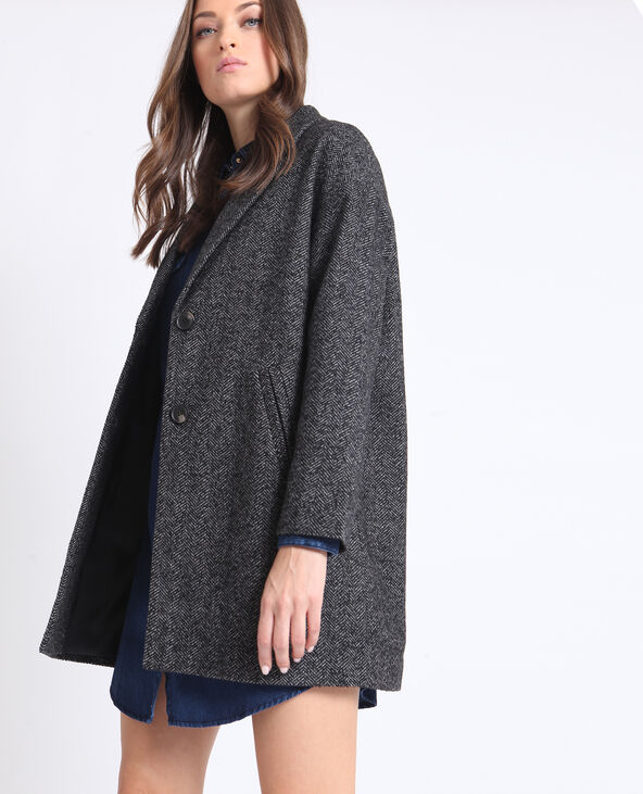 Manteau droit en laine