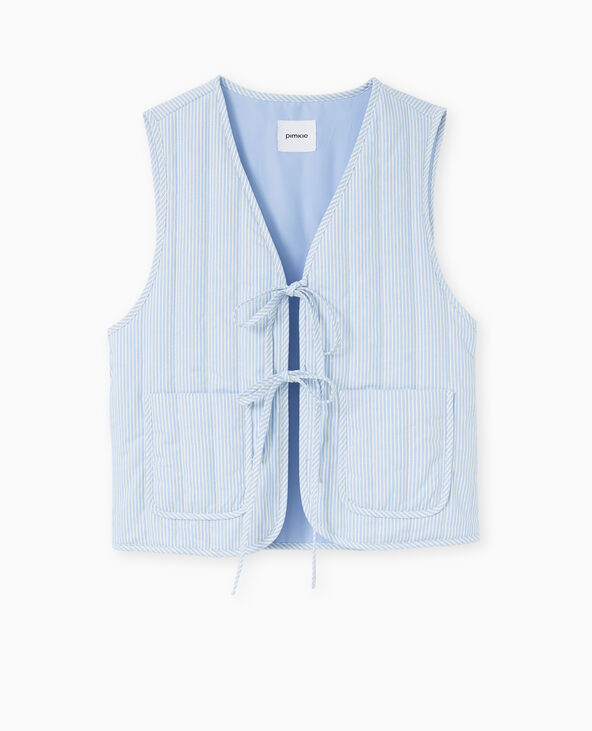 Veste sans manches matelassée avec rayures bleu - Pimkie