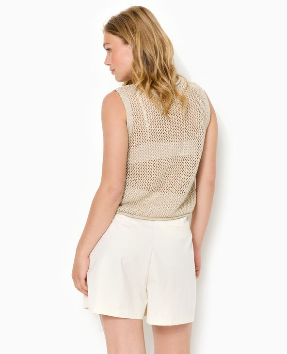 Top sans manches avec fils lurex blanc - Pimkie