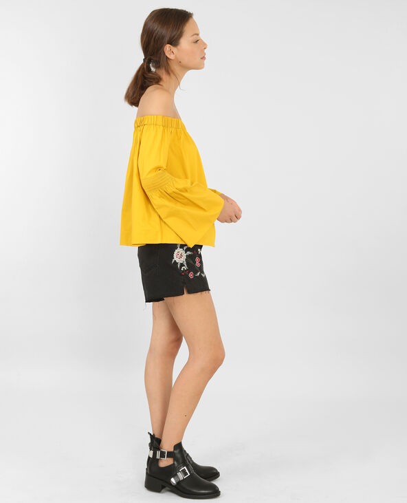 Blouse manches évasées jaune ocre - Pimkie