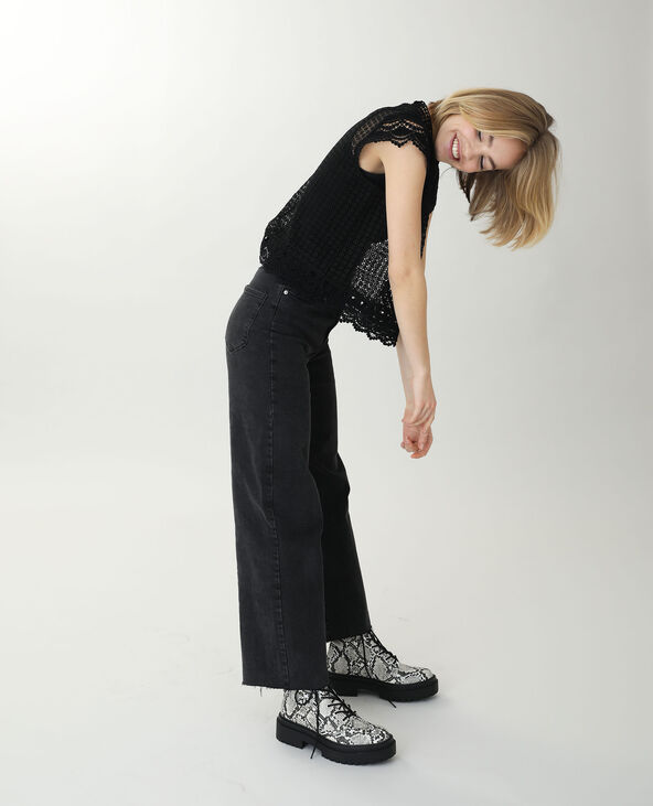 Top en dentelle noir - Pimkie