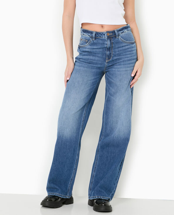 Jean wide taille haute bleu marine - Pimkie