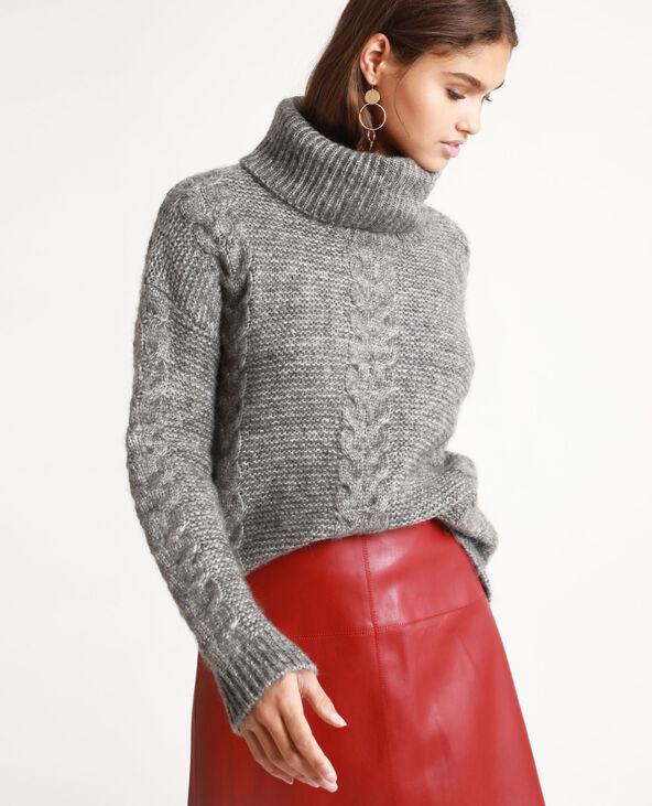 Pull à col roulé gris chiné - Pimkie