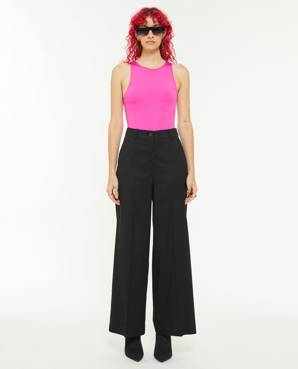 Pantalon large taille haute noir - Pimkie