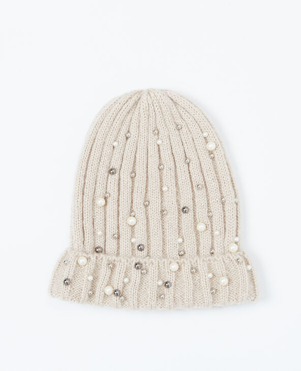 Bonnet à perles gris clair - Pimkie