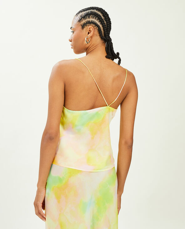Top asymétrique col bénitier jaune - Pimkie