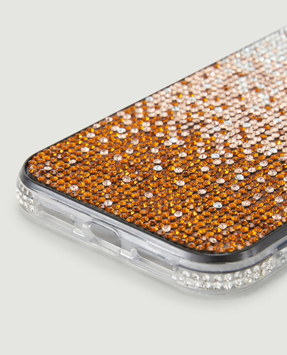 Coque iPhone à strass marron - Pimkie