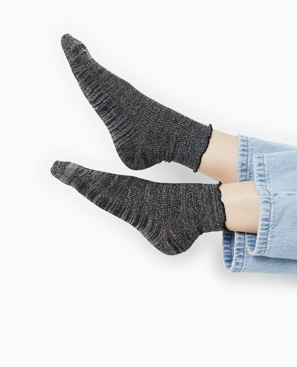 Lot de 2 paires de chaussettes avec lurex marron - Pimkie