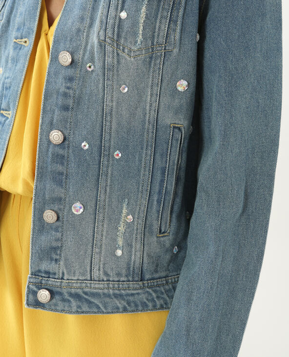Veste en jean à strass bleu - Pimkie