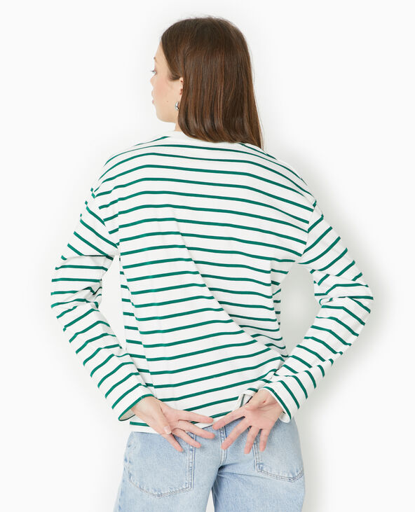 Marinière oversize manches longues blanc - Pimkie