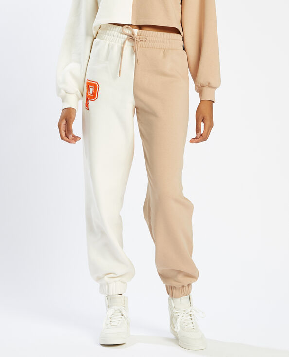 Pantalon de jogging molleton bicolore blanc - Pimkie