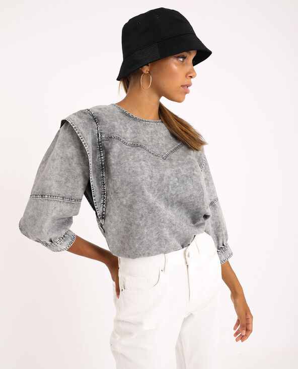 Blouse en jean gris clair - Pimkie