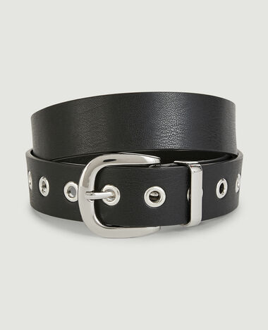 Ceinture œillets métalliques noir - Pimkie