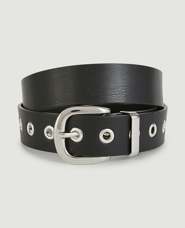 Ceinture œillets métalliques noir - Pimkie