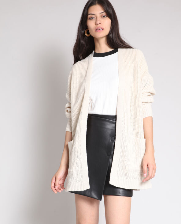 Gilet mi-long beige - Pimkie