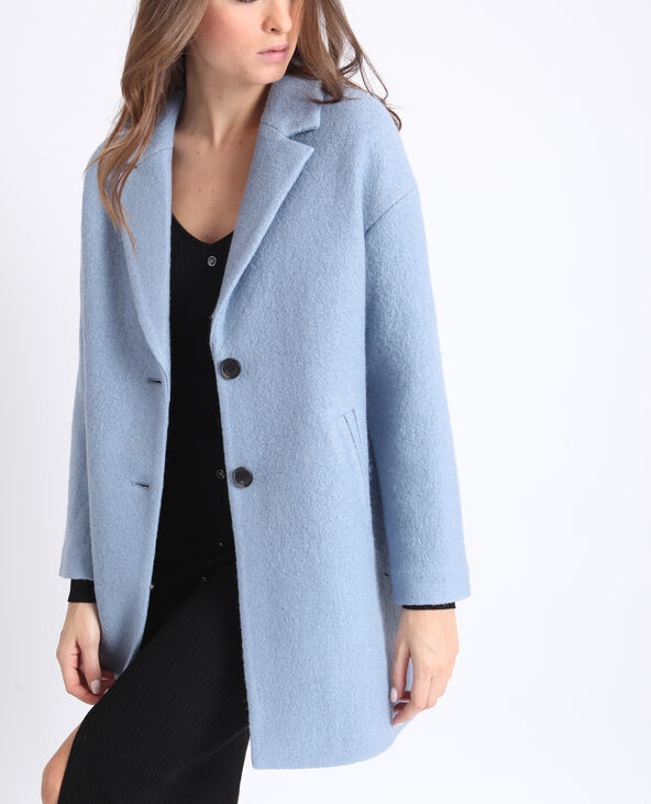 Manteau droit en laine