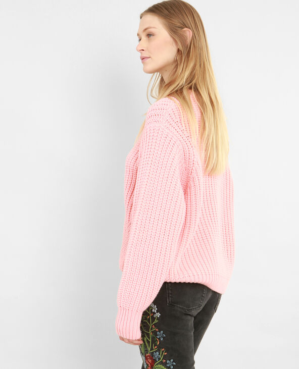 Pull grosse maille outlet rose