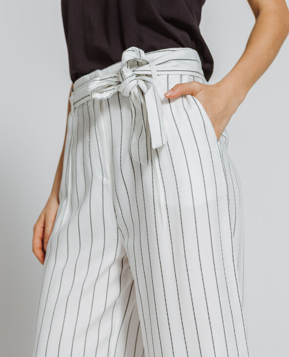 Pantalon large à rayures blanc - Pimkie
