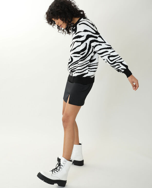 Pull zèbre noir - Pimkie