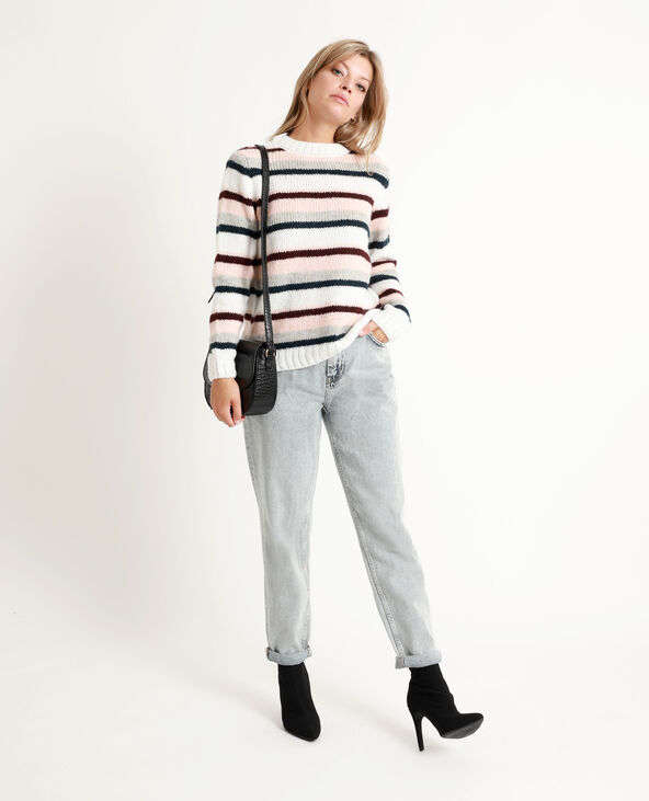 Jean straight mid waist Jean stoned - Pimkie