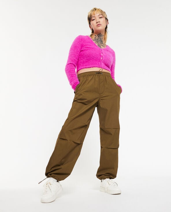 Pantalon parachute ceinture élastiquée taupe - Pimkie