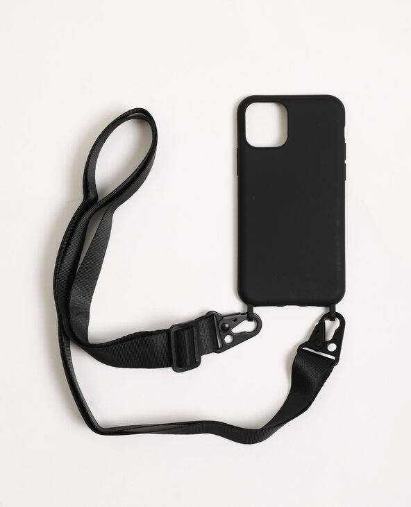 Coque compatible iPhone avec bandoulière noir - Pimkie